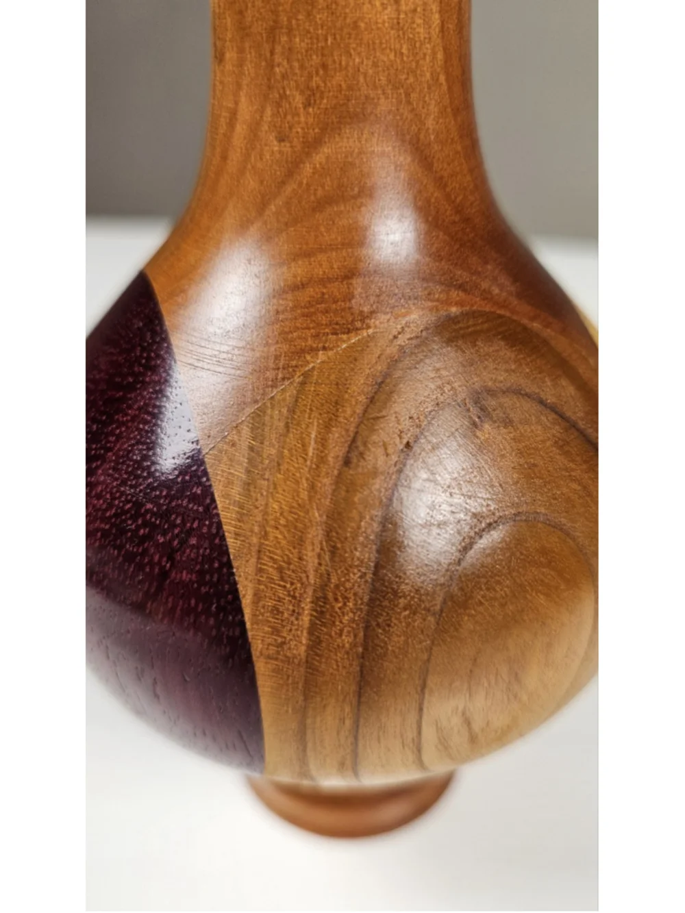 Hand Turned Segmented Wood Vase 6.5